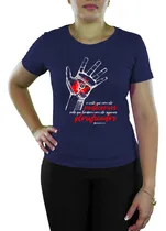 Comprar Blusas Camisetas Azul Baby Look Gospel Evangélica Mão Frase