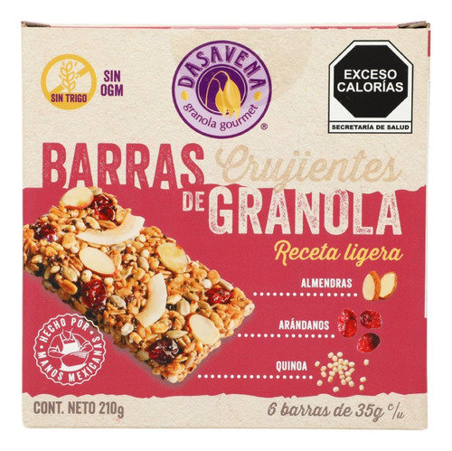 Barras Granola Artesanal Dasavena Ligeras Baja Azúcar 210 Gr