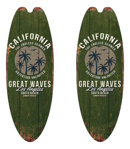 Surf Tablas Colgantes De Mar, Mxurt-002, 2pzas, 16x45cm, Mad