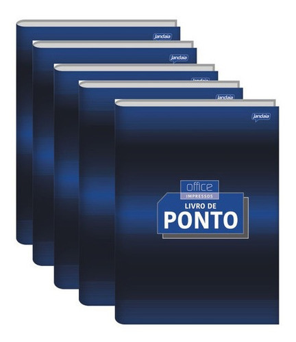 Livro Marcação Ponto Jandaia 4 Assinaturas 52 Folhas Kit C/5 Cor Preto