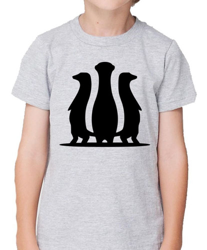 Remera De Niño Meerkat Suricato Figura Diseño En Negro