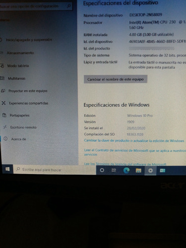 Computadora Acer Aspire R1600 4gb De Ram Con Detalle Minimo (Usado)