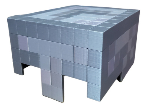 Casco De Minecraft Impreso En 3d Cosplay Disfraz Plateado Personalizada