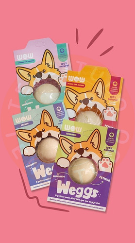 Petisco Natural Bolinha Comestível C/ Lombo Suíno Weggs Wow