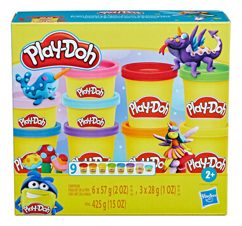 Playdoh Pack De Colores - 9 Latas - Hasbro Color Arcoiris