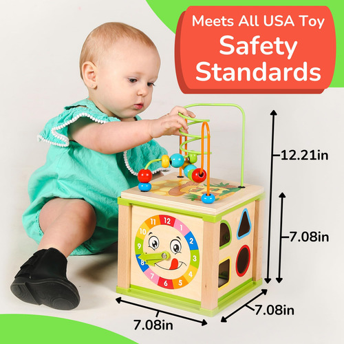 Juguete Montessori De Madera Activity Cube Toyventive De 1 A