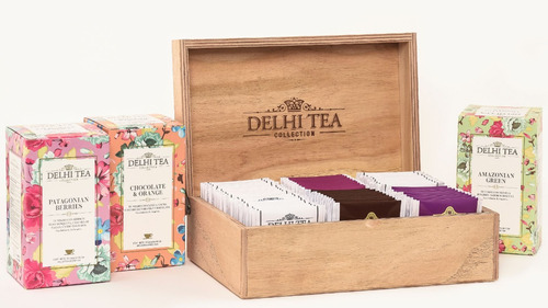 Delhi Tea Caja Madera Rectangular 6x60 Saquitos Variados