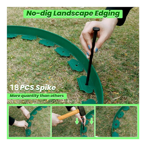 Limitador De Jardín Borde Separador Césped 5cm×6m Con Clavos