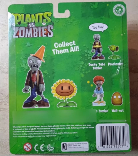 Figuras De Plantas Vs Zombies Zombie Cono Y Girasol (Usado)