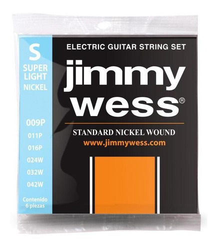 Jgo De Cuerdas Electrica .09 Jimmy Wess 1409n 1409n