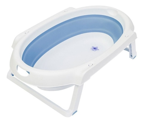 Bañera Para Bebe Carestino Plegable Celeste Con Soporte