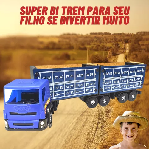 Brinquedo Carreta Bi-Trem de Madeira