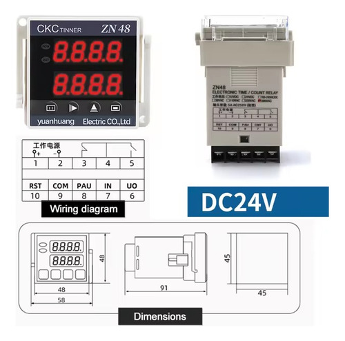 Contador Digital Industrial Timer Model Ac110v Relay Pulsos Beige