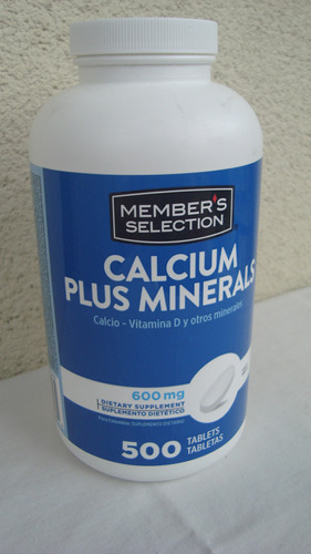 500 Tabletas De Calcium Plus Minerals De Member's Selection