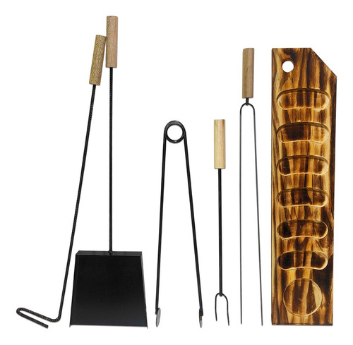 Kit Parrillero Herramientas Para Asado Chorizos