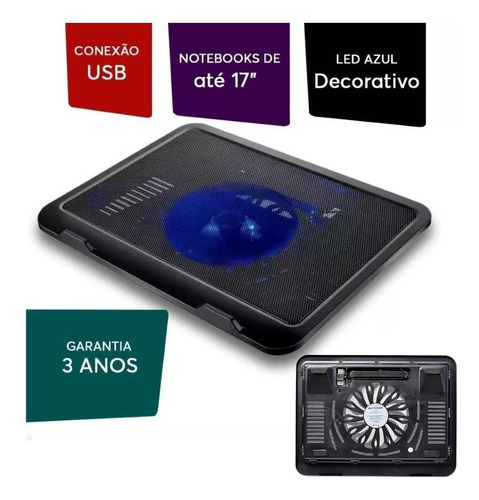 Base Notebook Ergonômica + Cooler De Refrigeração Até 17p