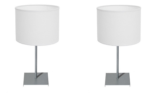 Imagen 1 de 10 de Pack X 2 Lampara Velador Mesa Moderna Cromado Diseño Cuotas