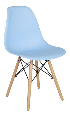 Set De 4 Sillas Holly Estilo Eames Colores Asiento Azul