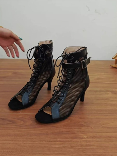Zapatos De Baile De Tacón Alto Con Hebilla Cruzada De Malla