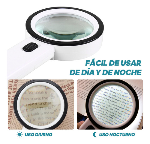 Lupa De Cristal Con Luz Led 30x Iluminada De Mano