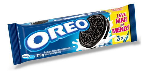 Imagem 2 de 8 de Biscoito Recheado Oreo Original Emb Econômica Multipack 270g