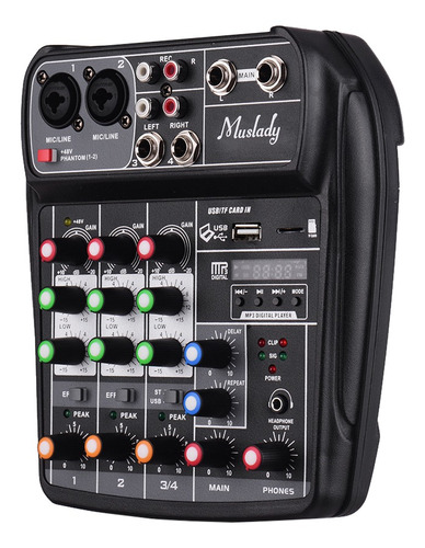 Muslady Ai-4 Tarjeta De Sonido Compacta Consola De Mezclas