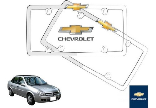 Par Porta Placas Chevrolet Chevy Monza C2 1.6 2006 Original