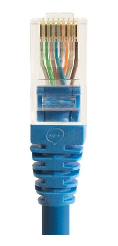 Imagem 2 de 7 de Kit 250 Patch Cord Cat6 Furukawa 100% Cobre Azul 1,5 Metros