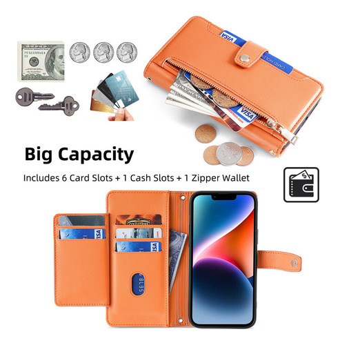 Funda De Cuero Para iPhone Carcasa De Bolsa Con 2 Correa