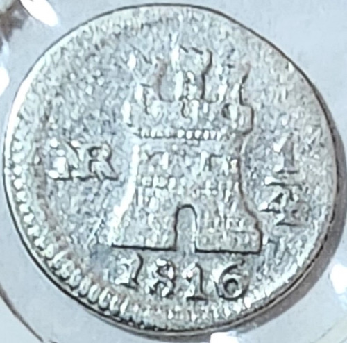 Moneda Plata 1/4 Real 1816 N.r. Fernando Vii F-vf