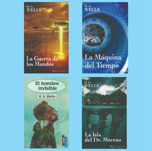 H G Wells Lote X 4 Libros Nuevos La Isla Del Dr Moreau + 