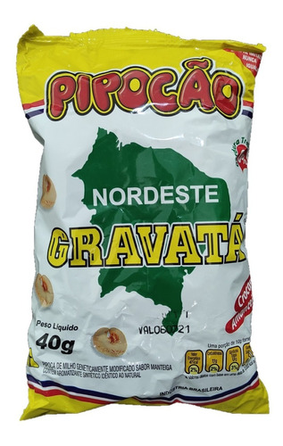 Pipoca Gravatá Do Nordeste 40g - Fardo Com 10 Unidades