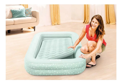 Colchon Inflable Cama Viaje Para Niños + Funda + Bomba Msi