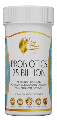 Coco March Probiotic 25 Mil Millones - 10 Cepas Probioticas,