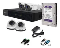 Comprar Kit  4 Camaras + Dvr +discoduro+ Accesorios Cctv Jovision