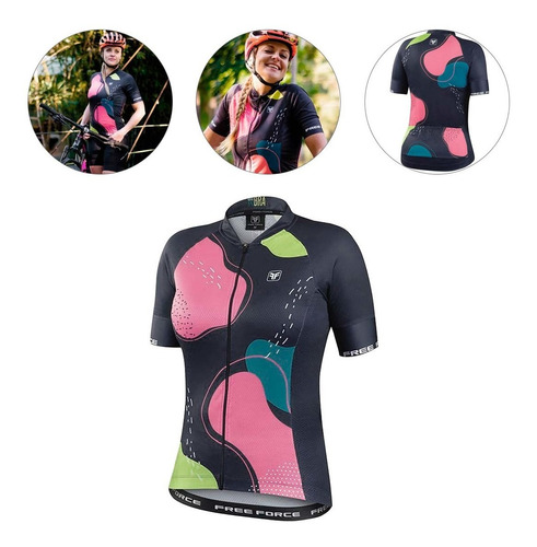 Camisa Freeforce Feminina Sport Nutty Cinza Fluor Ciclismo