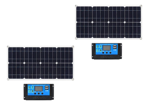 2pcs Kit De Panel Solar Flexible 10a Controlador De Carga