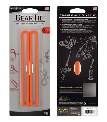 Imagen 1 de 1 de Nite-ize Geartie 12 Multiamarra - Bright Orange