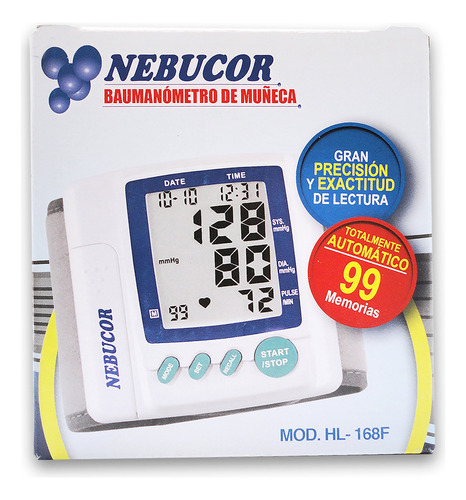 Monitor De Presión Arterial Digital De Muñeca Nebucor Blanco
