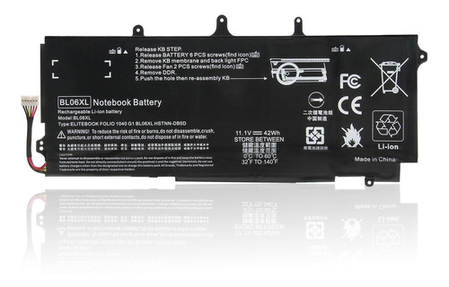 Bateria Bl06042xl Para Hp Elitebook Folio 1040 G0 G1 G2 P/n: Hstnn-db5d Ib5d W02c 722236-171 1c1 271 2c1 722297-001 005 