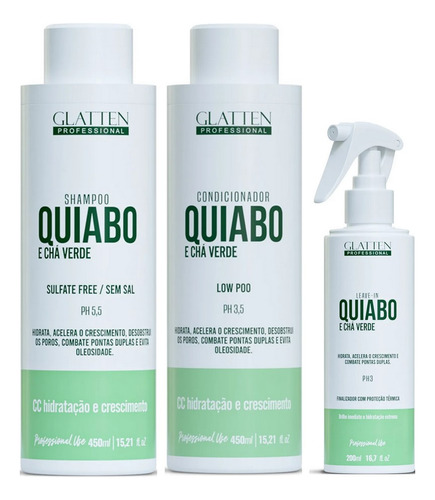  Glatten Quiabo E Chá Verde Shampoo E Cond E Leave-in