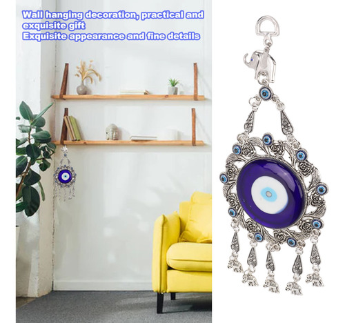 Imagen 7 de 10 de Adorno De Pared Turco De La Suerte Colgante De Ojo Azul CoLG