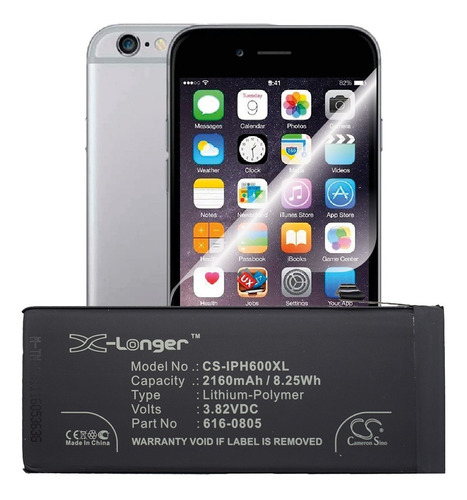 Hidrogel + Bateria P/ iPhone 6 2160 Mah Extra Carga Celular