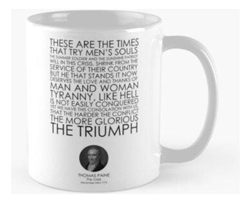 Taza Thomas Paine, La Crisis, Grandes Discursos, Grandes Fra