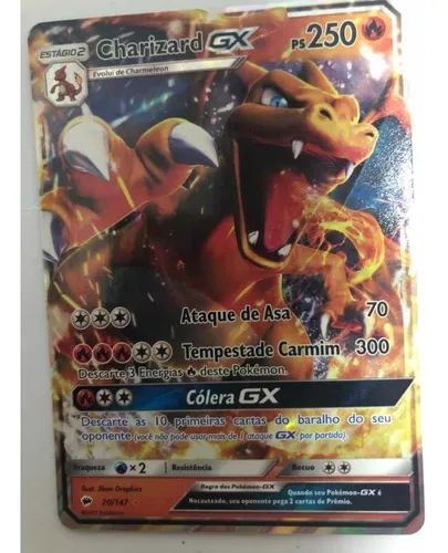 Carta Pokemon Charizard Gx 20/147 Cartinha Original Copag