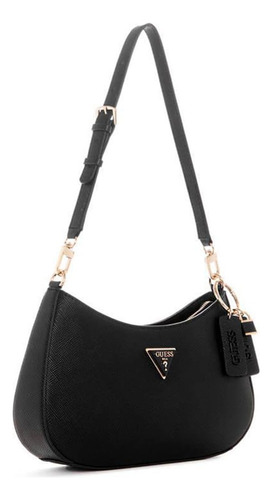 Bolso De Hombro Guess Noelle Con Cierre Superior Negro Y 3 R