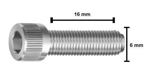 Parafuso Allen Cil Inox M6x16 Unc Inoxidavel 304 15 Pecas