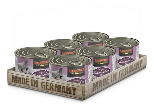 Leonardo Cat Food Reich Kaninch 200g Pack 6 Unidades