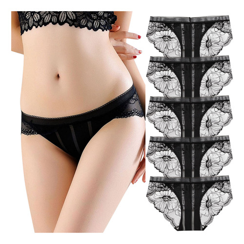 Bragas De Encaje Transparente Para Mujer, Huecas, Transpirab