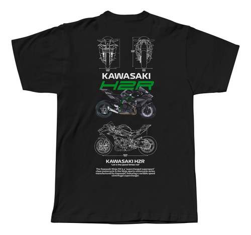 Playera Moto Kawasaki H2r Kawa Algodon Impresion Dtg